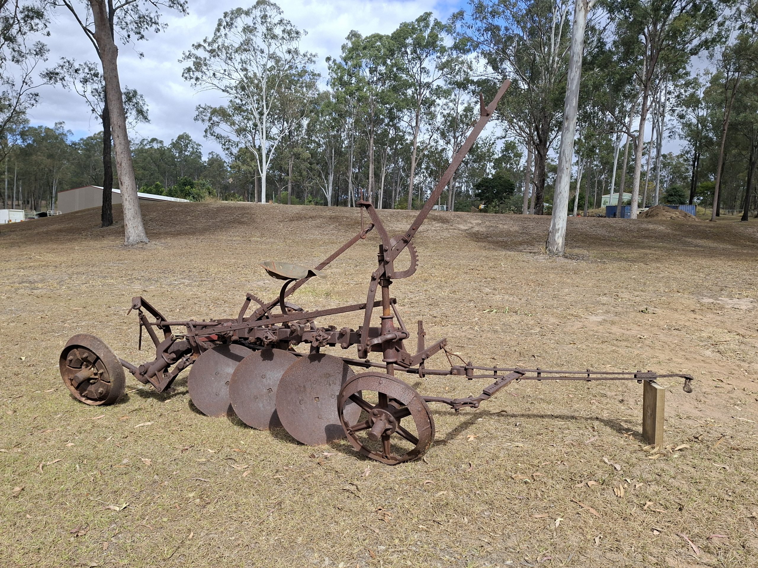 Vintage Antique Sunshine 3 Furrow horse Drawn Disc Plough